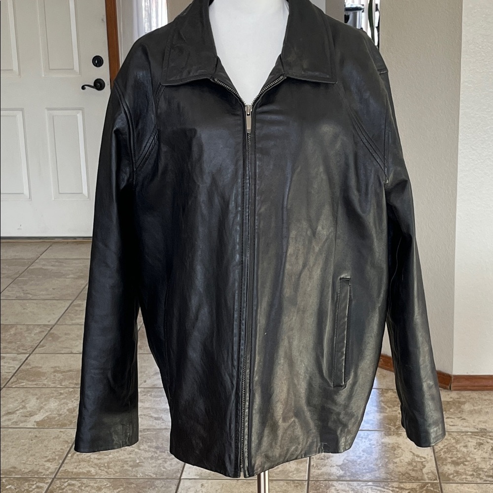 Black Genuine Leather Jacket | Quilted Lined | Men’s Classic Zip Jacket